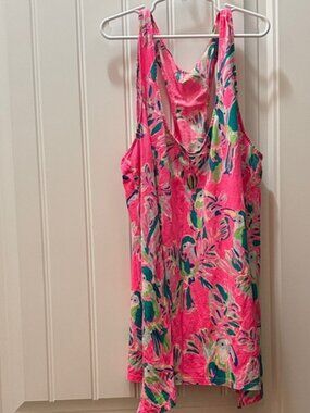 Lilly Pulitzer Pink Multi Floral Racerback Tank Top